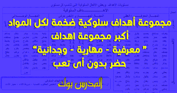 حمل أفعال سلوكية للمستويات وجداني معرفي مهاري مع طريق صياغة الأهداف السلوكية