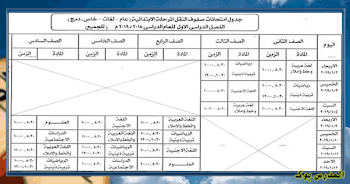 جدول امتحانات محافظة أسوان 2019 نصف العام جميع المراحل ابتدائي واعدادي وثانوي الفصل الدراسي الأول