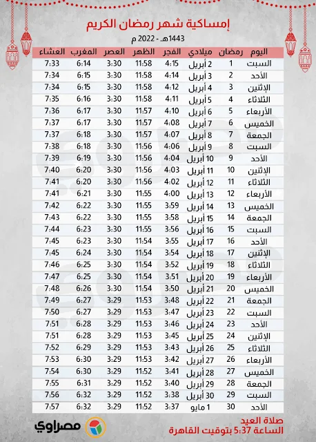 أمساكية شهر رمضان