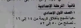 الدروس المقررة للإطلاع فقط مادة اللغة العربية للصف الاول الاعدادي
