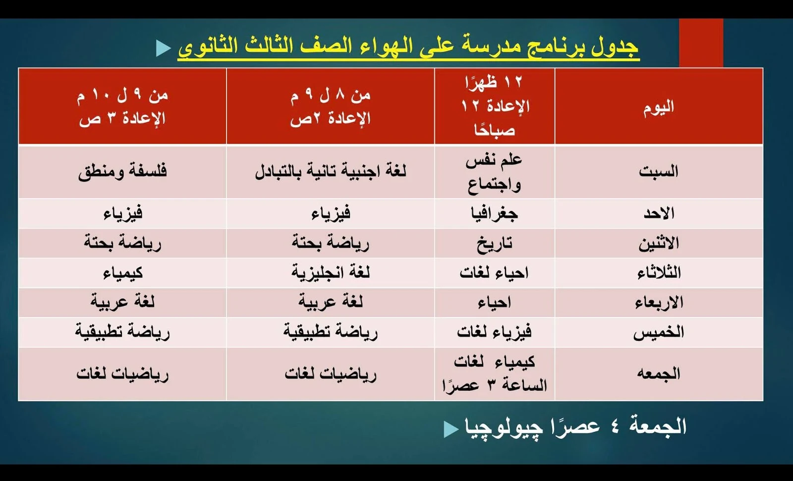 جدول مواعيد قناة مصر التعليمية 2020 , مواعيد قناة مصر التعليمية 2020 للصف الثانى الثانوى . جدول قناة مصر التعليمية 2020 , مواعيد قناة مصر التعليمية 2020 للصف الثالث الثانوى , جدول مواعيد مدرسة على الهواء 2020 , مواعيد برنامج مدرسة على الهواء 2020 , مواعيد قناة مصر التعليمية 2020 للصف الثانى الثانوى الترم الثاني , مواعيد قناة مصر التعليمية 2020 للصف الاول الثانوى