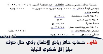 حساب حافز رياض الأطفال وفي حال صرف مبلغ أقل شكوي للنيابة