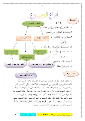 شرح درس جمع المذكر السالم - حمع المؤنث السالم - جمع التكسير للصف الخامس الابتدائي