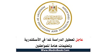 عاجل تعطيل الدراسة غدا في الأسكندرية  وتعليمات هامة للمواطنين