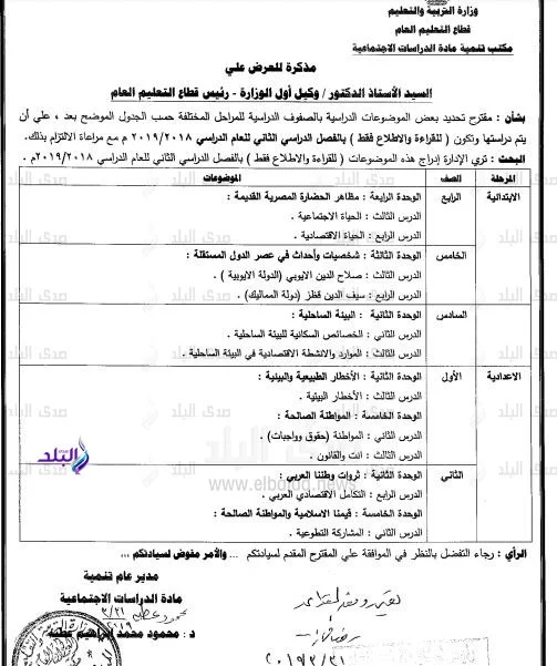المحذوف من الدراسات الاجتماعية الترم الثاني 2019 المحذوف من الدراسات الاجتماعية الترم الثاني 2019