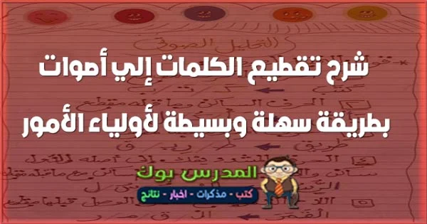 شرح تقطيع الكلمات إلي أصوات للمراحل الأولي 