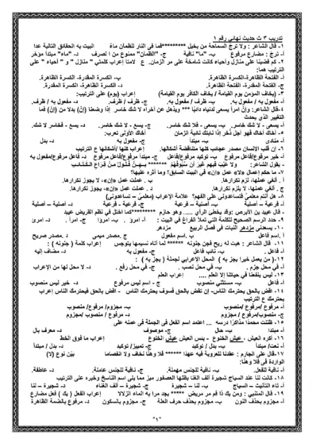 اسئلة وتدريبات نحو للصف الثالث الثانوي PDF PDF