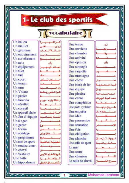 مراجعة اللغة الفرنسية للصف الثالث الثانوي PDF مستر محمد ابراهيم PDF