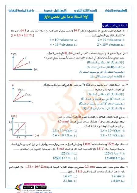 مراجعة الدكتور النهائية في فيزياء تالتة ثانوي كاملة كل الفصول دكتور طارق بحر PDF