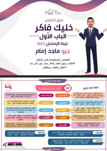 ملخص جيولوجيا تالتة ثانوي - اعداد مستر ماجد امام PDF