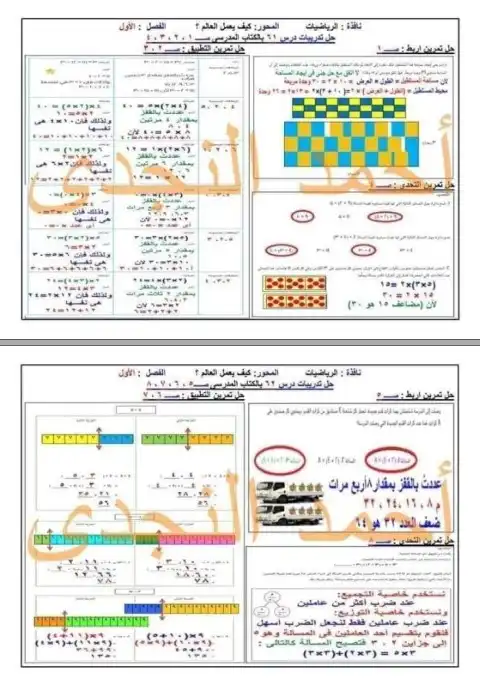 حل كتاب الرياضيات للصف الثالث الابتدائي الترم الثاني 2024 PDF PDF