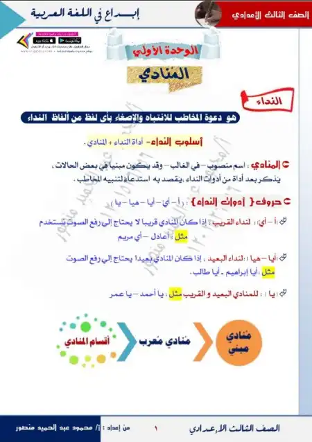 مذكرة ابداع نحو للصف الثالث الاعدادي ترم اول 2024 / 2025 PDF PDF