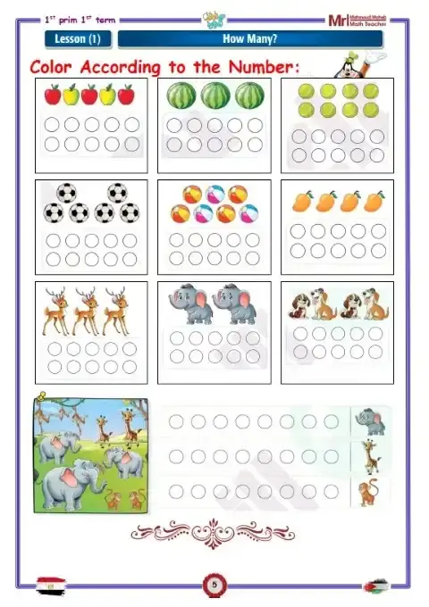 أقوى مذكرة Math للصف الاول الابتدائي الترم الاول PDF PDF