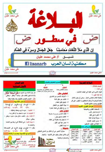 مذكرة تأسيس البلاغة في سطور PDF PDF