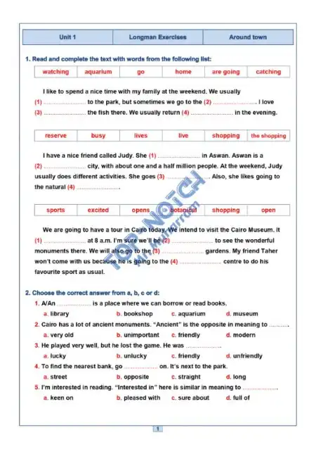 مراجعة جرامر للصف الثالث الاعدادي الترم الاول PDF PDF