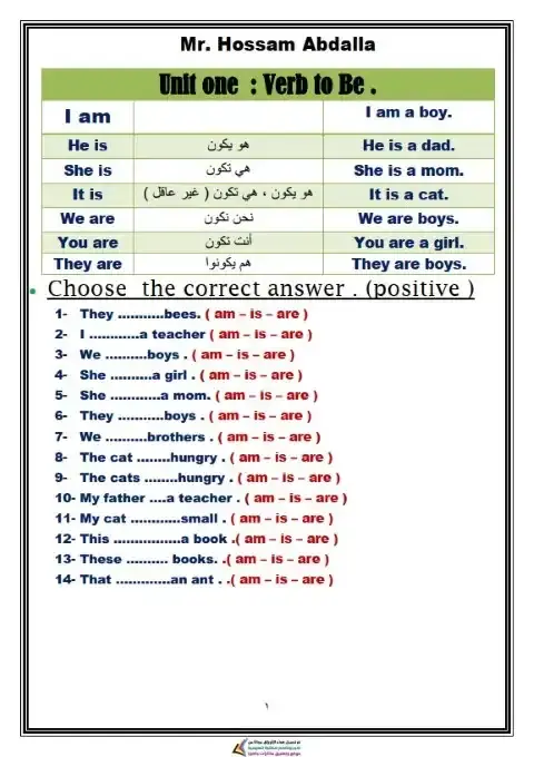 مذكرة جرامر للصف الثالث الابتدائي الترم الاول 2026 PDF PDF