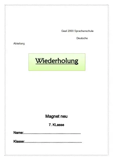 مراجعة لغة المانية للصف الاول الاعدادي ترم اول بالاجابات PDF PDF