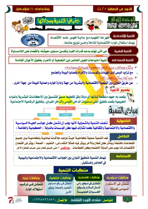 مذكرة جغرافيا تانية ثانوي ترم اول - اعداد مستر اسلام هليل PDF