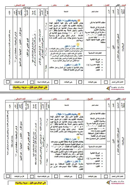 دفتر تحضير الرياضيات للصف الثاني الابتدائي الترم الثاني 2025 / 2024 PDF PDF