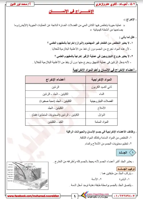 ملخص الاحياء للصف الثاني الثانوي الترم الثاني PDF PDF