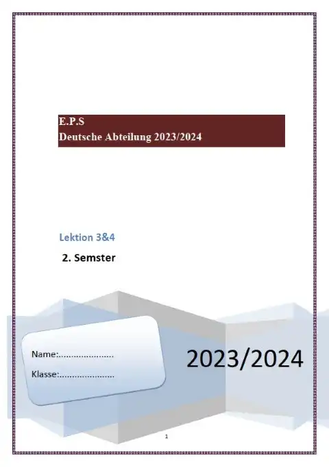 مراجعة لغة المانية للصف الخامس الابتدائي الترم الثاني 2024 PDF PDF