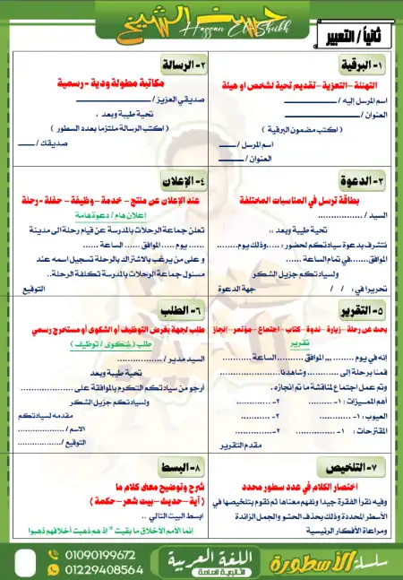 المراجعة الثانية مستر حسن الشيخ 2023 لغة عربية للصف الثاني الثانوي الترم الثاني PDF PDF
