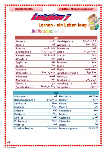 مذكرة اللغة الالمانية للصف الثاني الثانوي الترم الثاني مستر محمد صبري PDF PDF