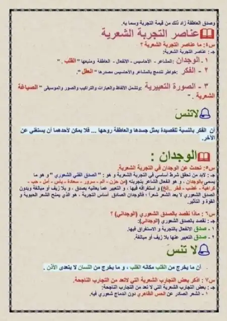 اهم نقاط البلاغة للصف الثالث الثانوي PDF PDF