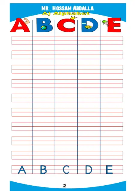 اقوى مذكرة تأسيس وكتابة الحروف الانجليزية مع تدريبات PDF