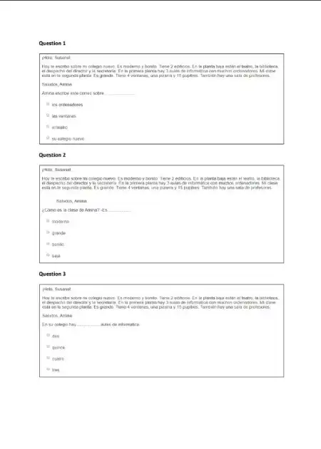 بنك اسئلة اللغة الاسبانية اولى ثانوي الترم الثاني منصة نجوى PDF PDF