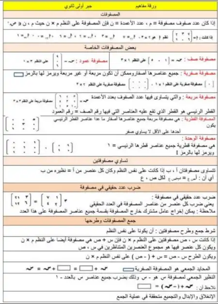 مراجعة عامة رياضيات اولى ثانوي الترم الثاني PDF PDF