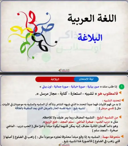 مراجعة البلاغة للصف الثالث الثانوي منصة هنذاكر اون لاين 2023 PDF PDF