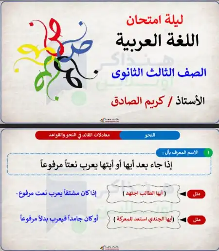 مراجعة النحو للصف الثالث الثانوي منصة هنذاكر اون لاين 2023 PDF PDF