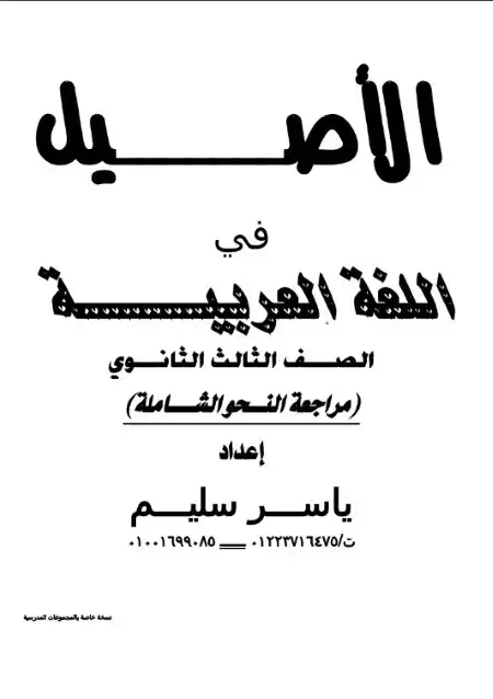 مراجعة الاصيل في النحو للصف الثالث الثانوي مستر ياسر سليم PDF PDF