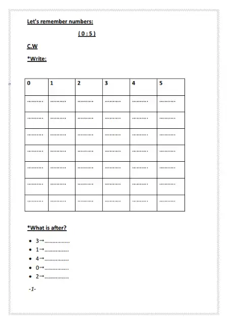 أفضل مذكرة ماث KG 2 الترم الاول PDF PDF