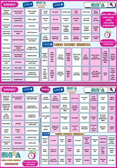 أقوى ملخص لغة انجليزية للصف السادس الابتدائي ترم اول 2025 PDF PDF