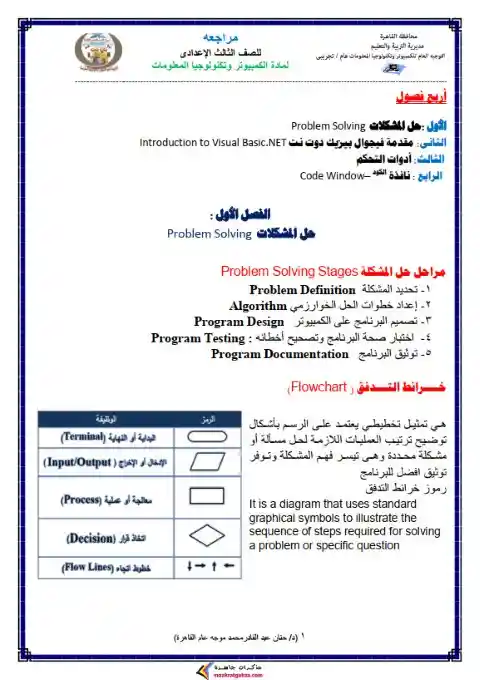 مراجعة الحاسب الآلي للصف الثالث الاعدادي ترم اول 2024 PDF PDF