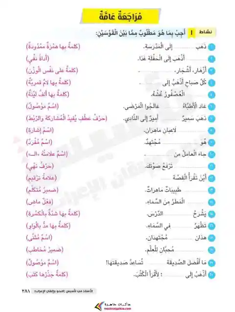 مراجعة نحو عامة للصف الثالث الابتدائي الترم الثاني 2024 PDF PDF