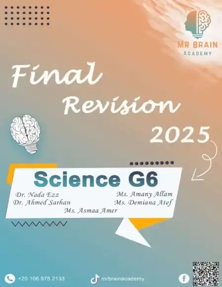 مراجعة الساينس للصف السادس الابتدائي الترم الثاني PDF بالحل PDF