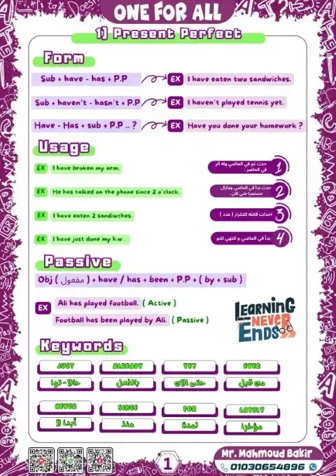 أحدث مذكرة جرامر للصف الثالث الاعدادي الترم الاول PDF PDF