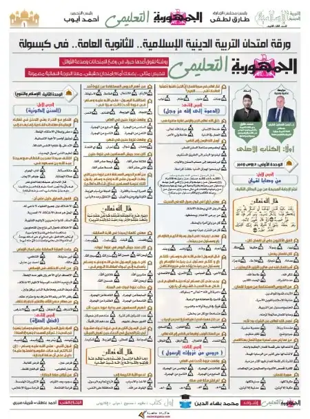 مراجعة الجمهورية تربية اسلامية للصف الثالث الثانوي 2024 PDF PDF