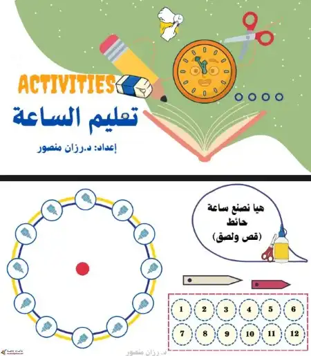 تعليم الساعة بالانشطة PDF دكتورة رزان منصور PDF
