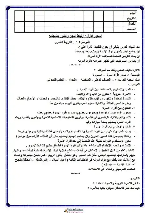 دفتر تحضير المهارات المهنية للصف الرابع الابتدائي الترم الاول 2026 PDF PDF