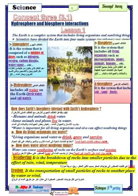 أقوى مذكرة Science للصف الخامس الابتدائي الترم الثاني مترجمة 2025 PDF PDF