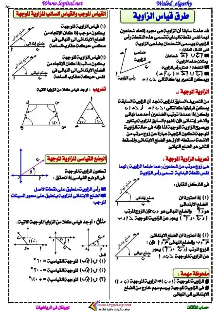 مذكرة لوبيتال حساب مثلثات اولى ثانوي ترم اول PDF مستر وليد الجارحي PDF