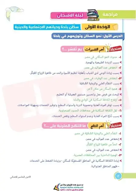 مراجعة الاسئلة المقالية دراسات الصف الخامس الابتدائي الترم الثاني بالاجابات PDF PDF