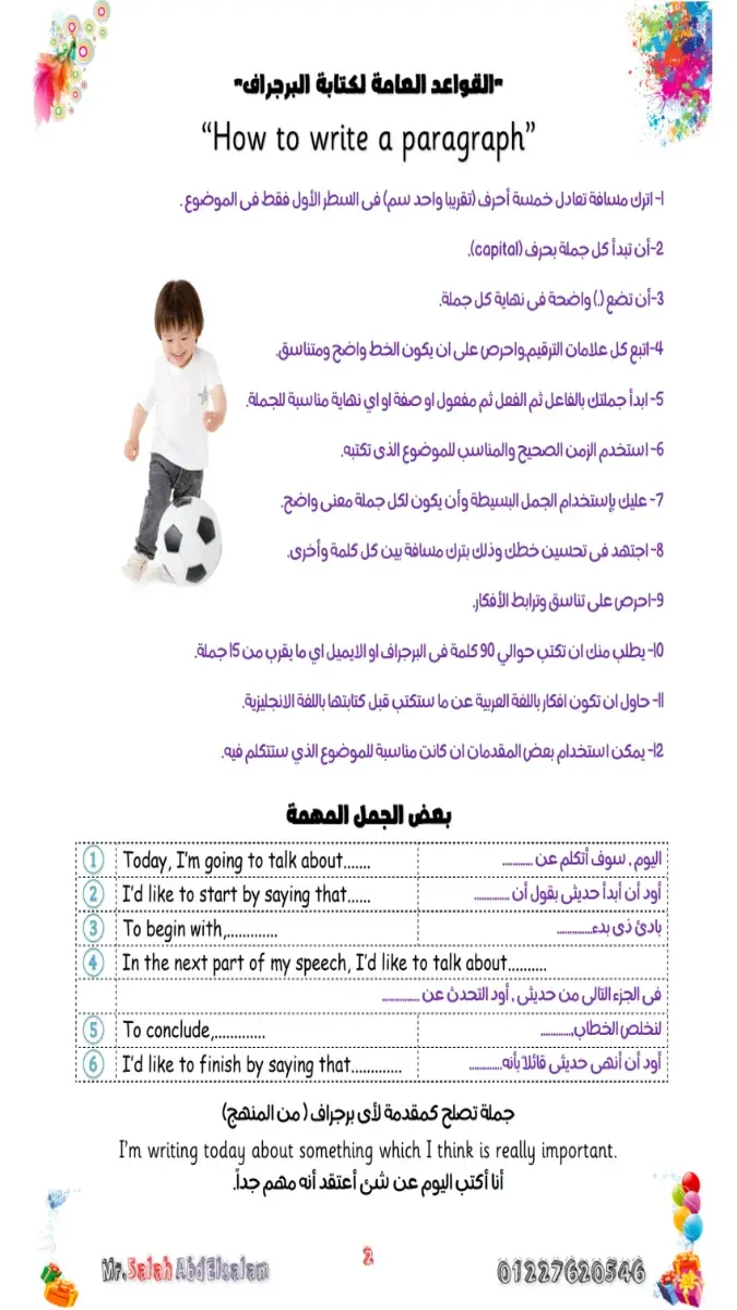 اهم براجرافات اللغة الانجليزية للصف الاول الاعدادي الترم الثاني PDF 2026 PDF