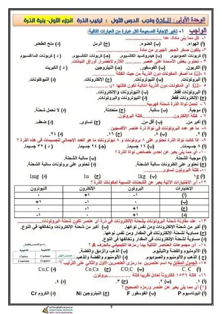 مراجعة العلوم للصف الاول الاعدادي الترم الاول PDF PDF