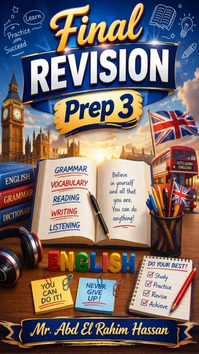 مراجعة انجليزي للصف الثالث الاعدادي الترم الثاني 2026 PDF PDF