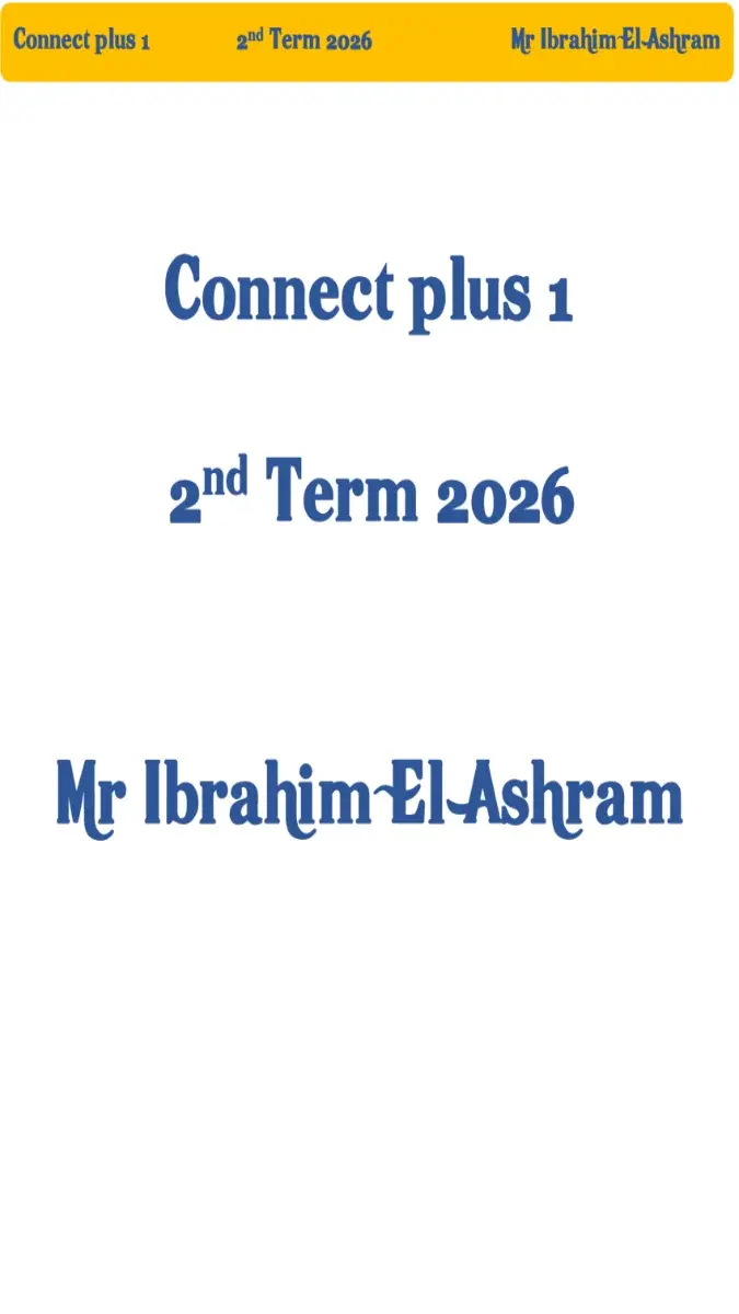 دفتر تحضير Connect Plus 1 للصف الاول الابتدائي الترم الثاني PDF PDF